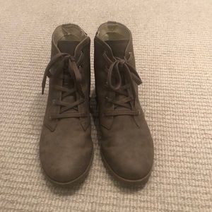 taupe lace up boots